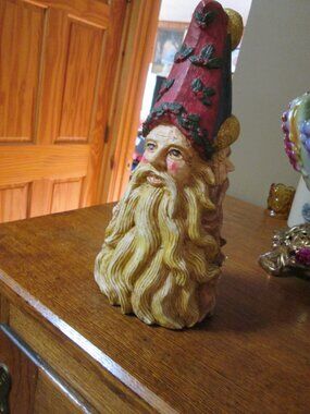 Vtg Windsor Collection 3 face resin carved look Santa 90s vintage